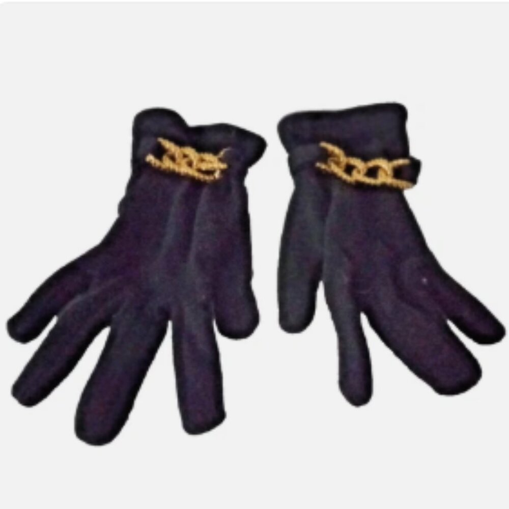 Grandoe Women’s Winter Gloves Wool Angora Knit Gold Bracelet Detail Sz A